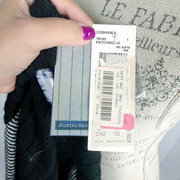 Vintage Austin Reed Cardigan Sweater Large Black Gray NWT - Picture 9 of 9